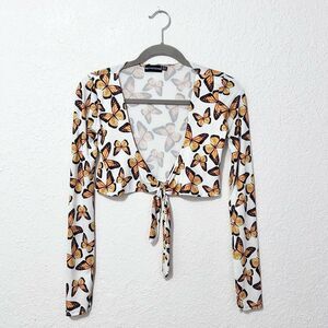 PrettyLittleThing butterfly crop top size 0